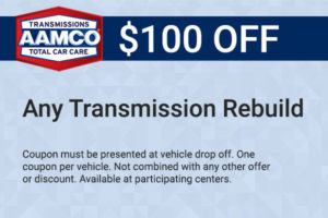 $100 off any transmission rebuild coupon